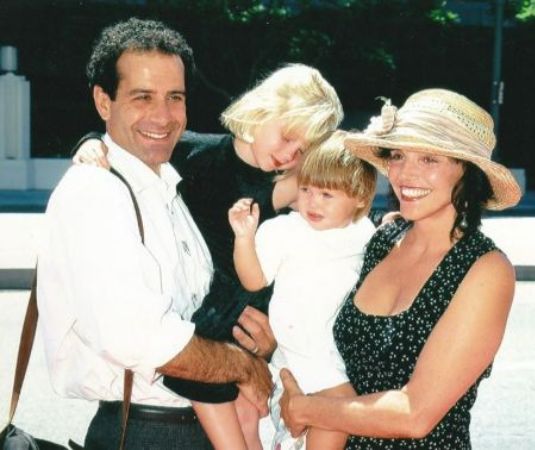 Sophie Shalhoub's childhood picture with her parents, Tony Shalhoub and Brooke Adams, and her sister, Josie Lynn Shalhoub. 